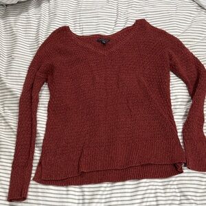 American Eagle Outfitters Rust V-Neck Sweater